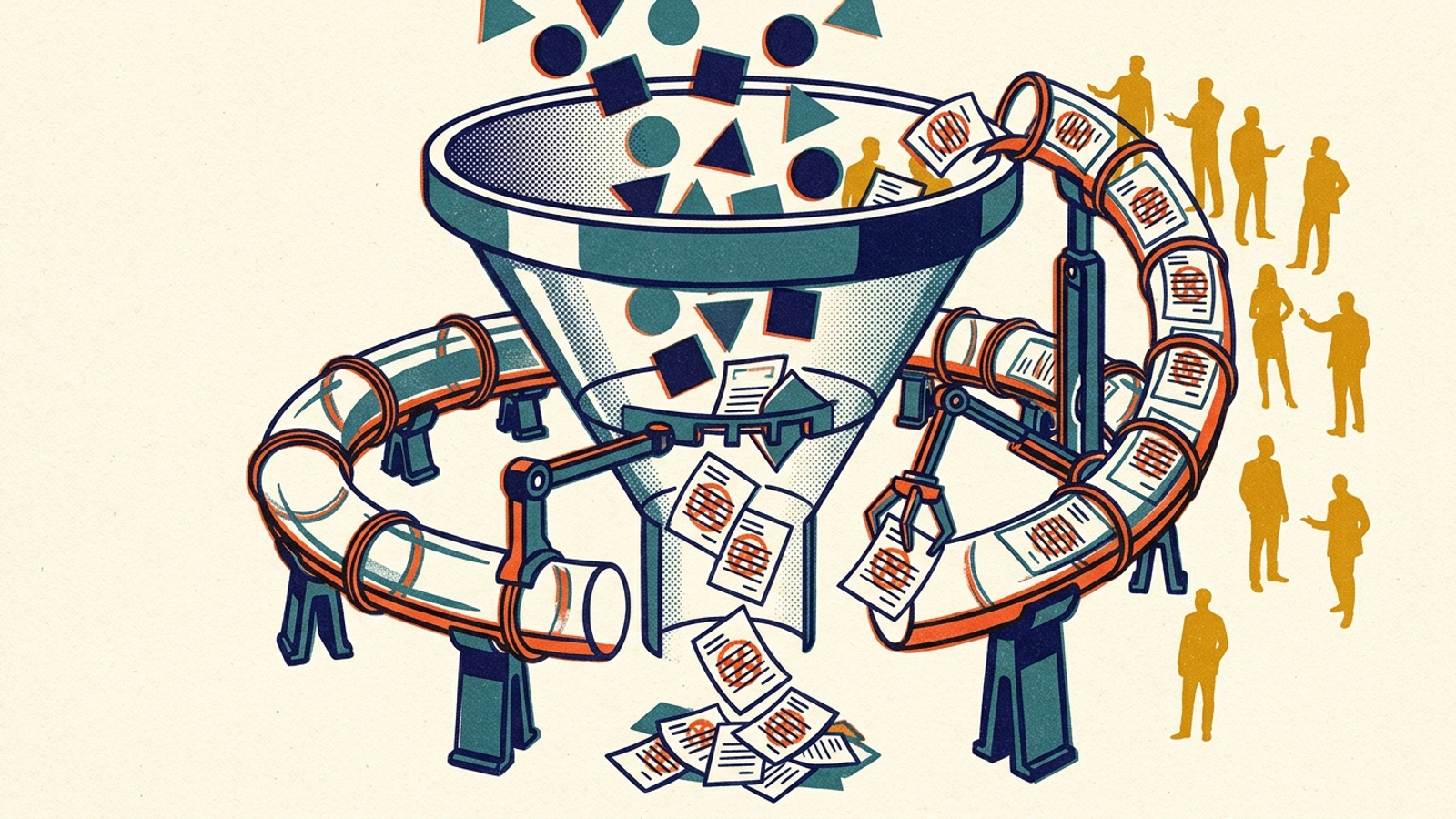 An automated funnel feeding poor-quality leads back into bidding decisions