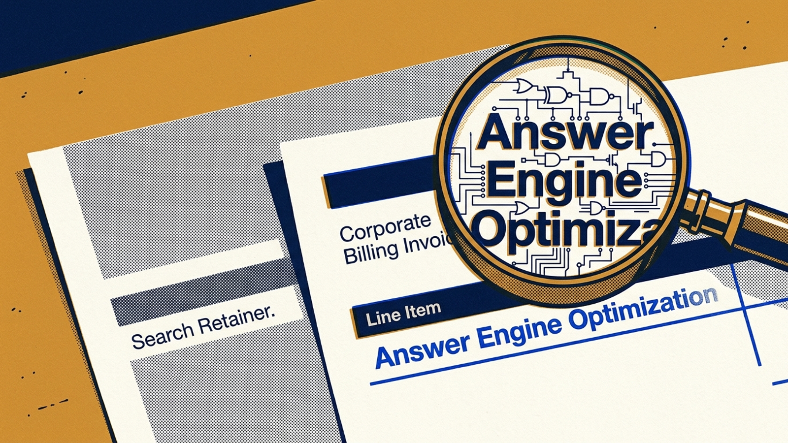 A standard SEO invoice beside one with a prominent AEO line item.