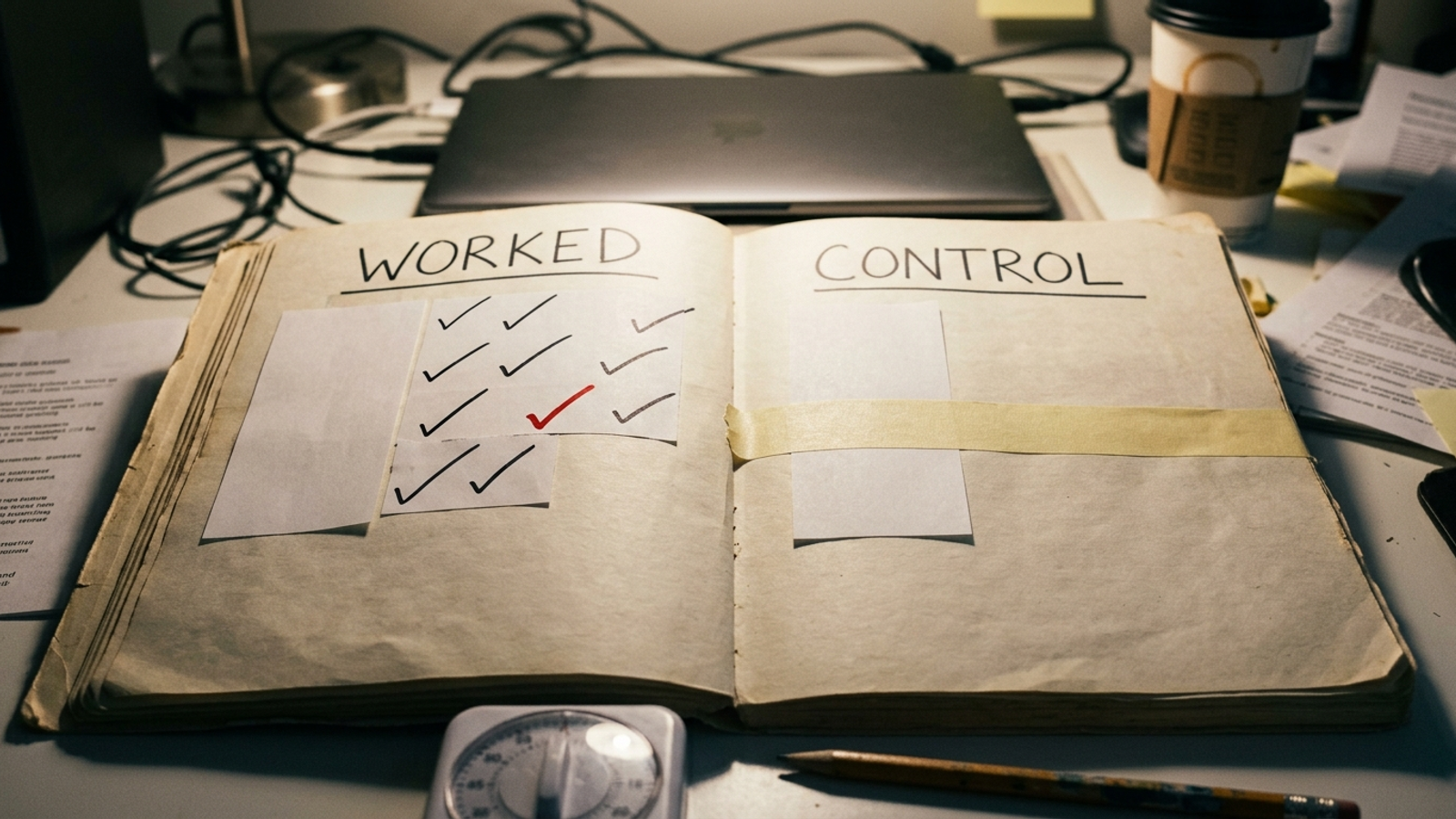 Lab notebook dividing buyer prompts into worked and untouched control sets