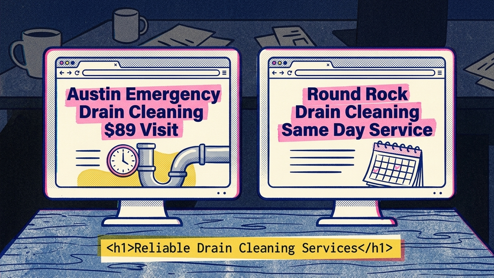 A visitor sees a personalized landing page headline while the page source retains its fallback copy
