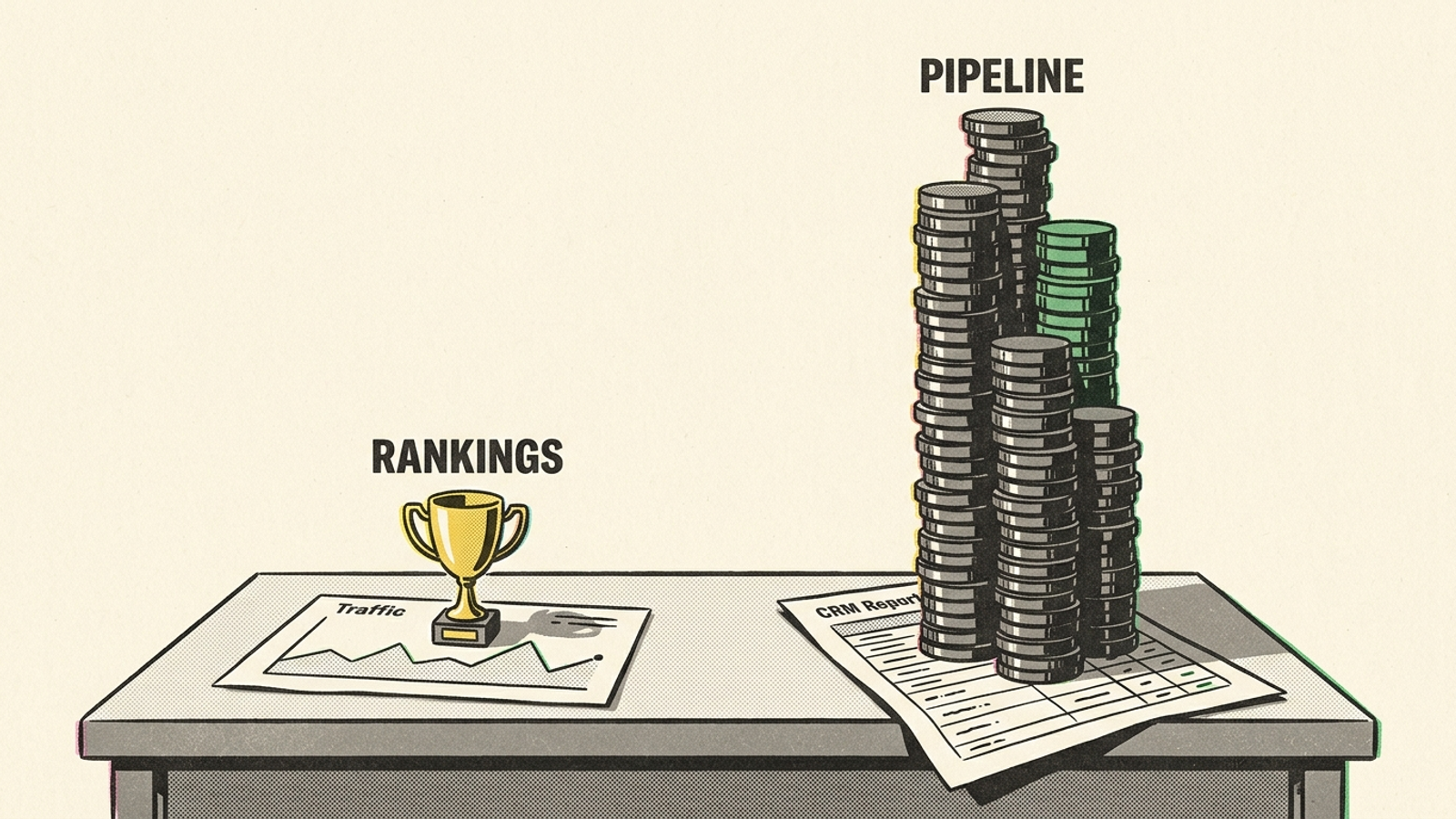 Bar chart emphasizing pipeline revenue over rankings