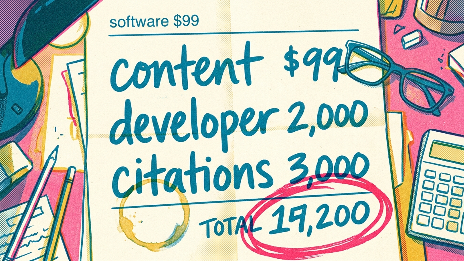 Invoice with labor lines dwarfing a software charge