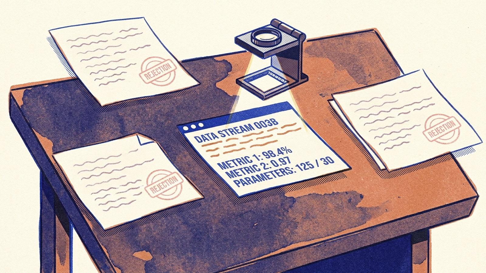 Illustration of a reranker selecting a specific factual paragraph and setting aside vague marketing copy.