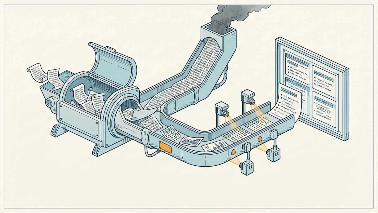 Diagram of an AI retrieval pipeline selecting structured comparison data for citation cards