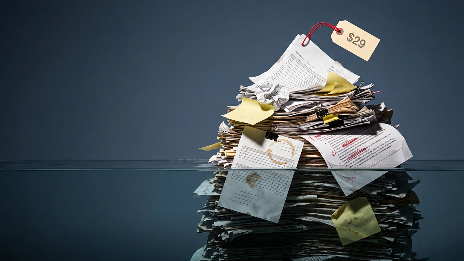 A tiny $29 price tag sits atop an iceberg of timesheets, tickets and drafts, most of it underwater—the subscription is just the tip of the real cost.