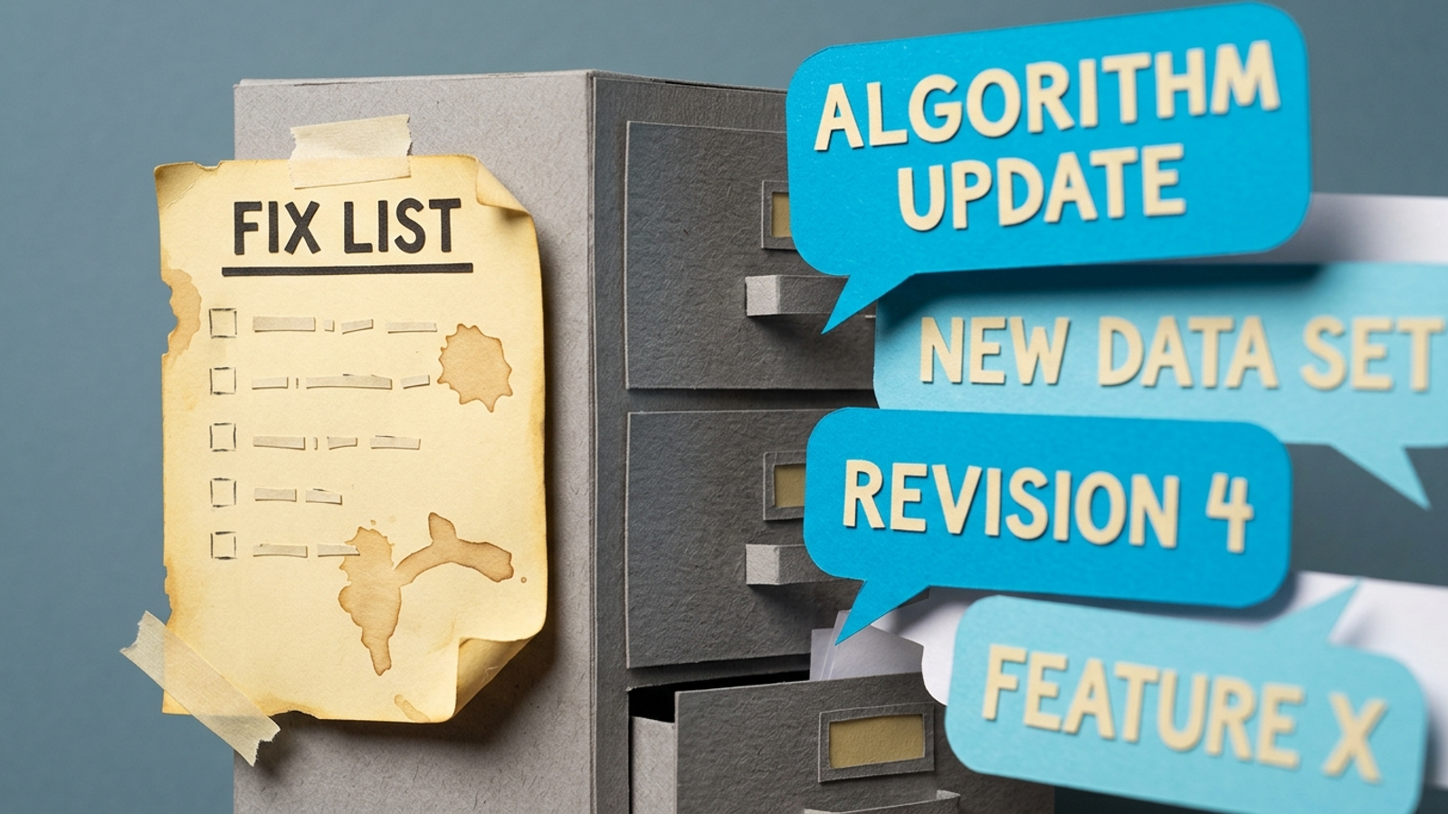Rotting to-do list taped to a server while AI answers move on