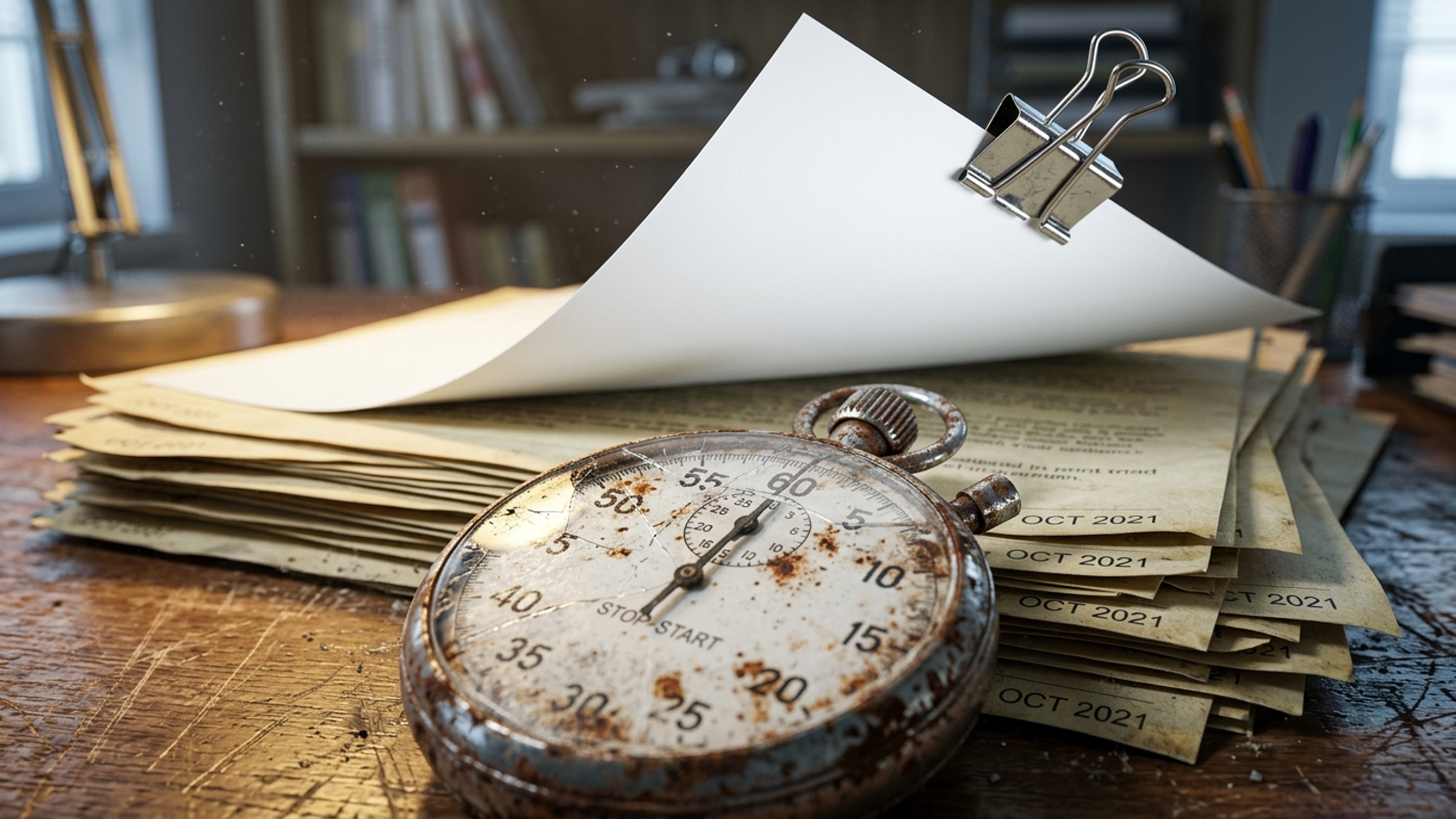 A stopwatch beside an aging blog post while recently updated pages are selected