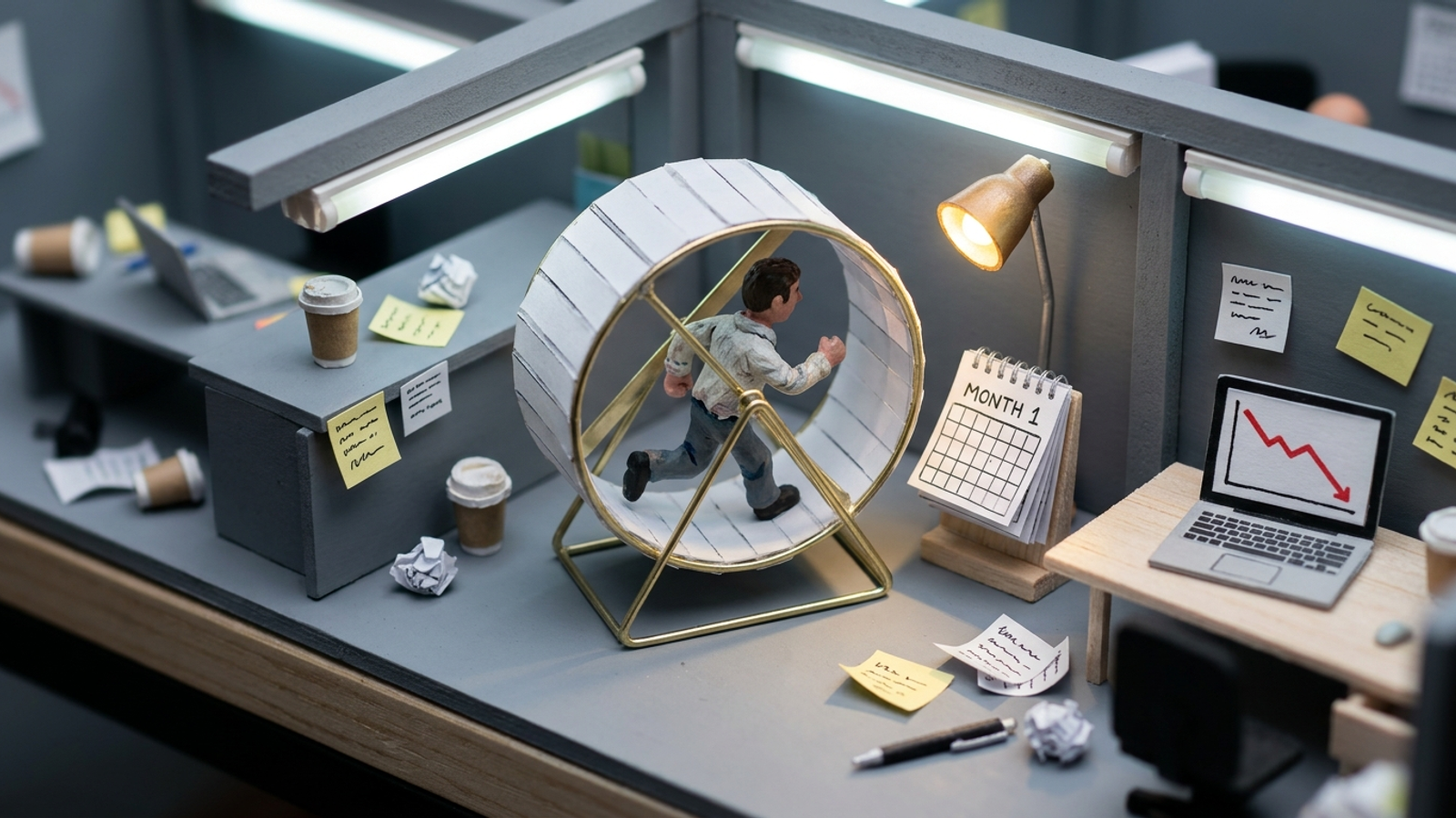 Diorama of a calendar caught on its first month