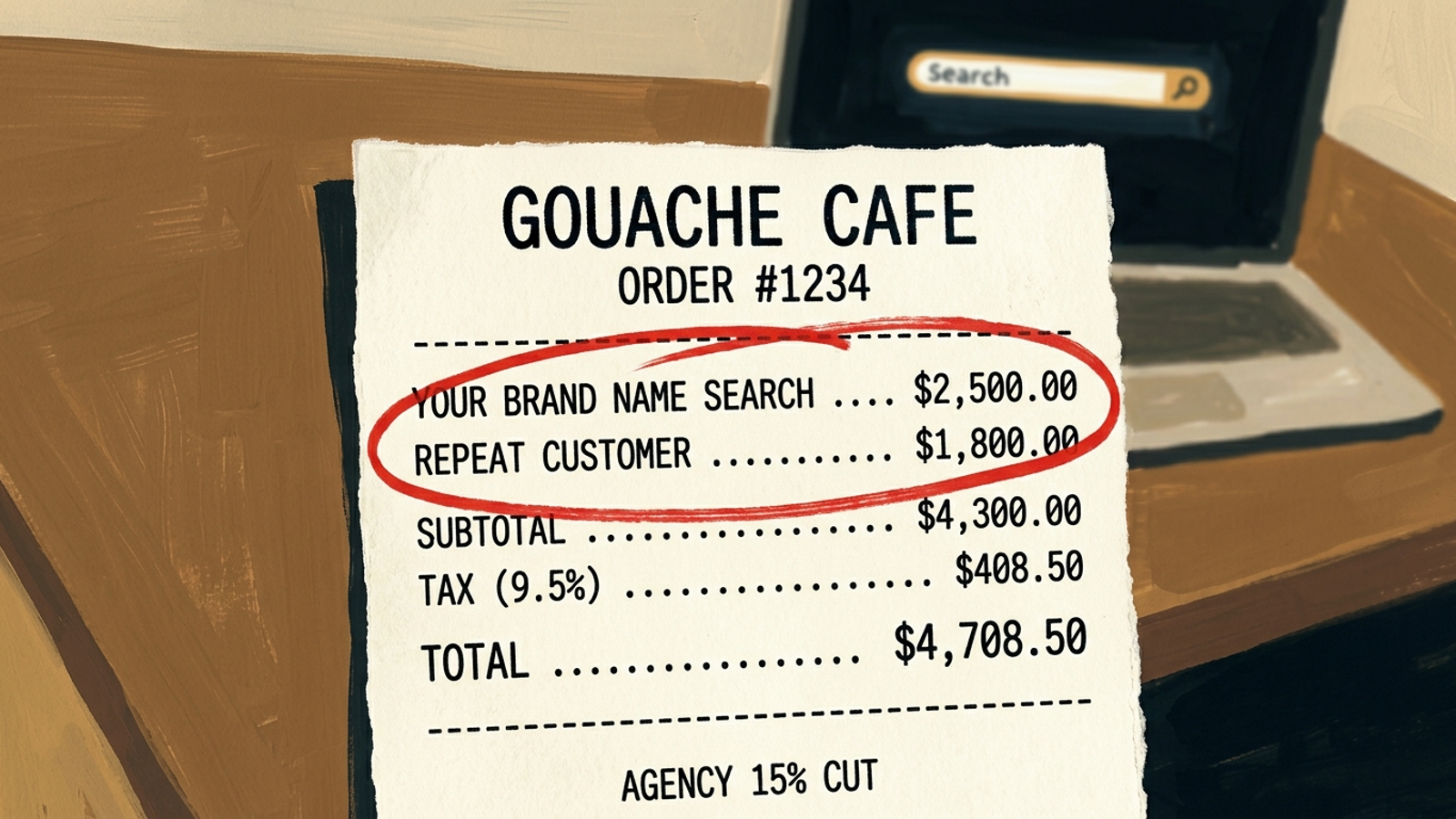An invoice dominated by charges on brand-name sales