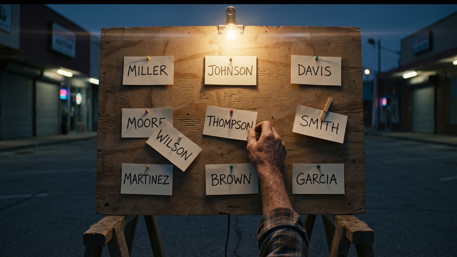Brand names changing places on an auction board across successive runs