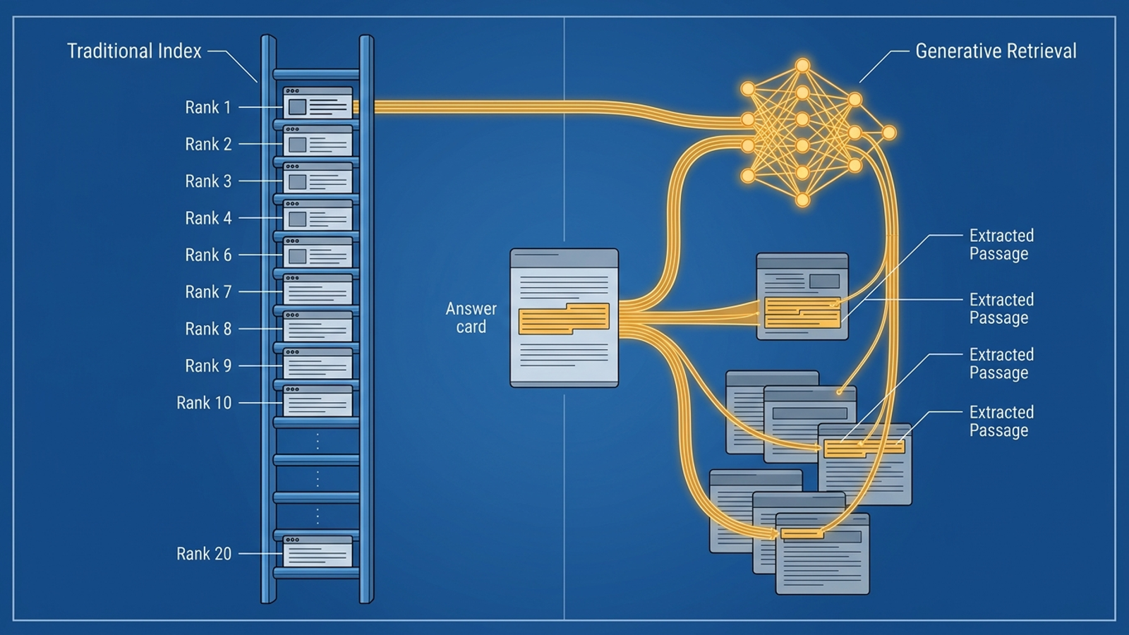 Traditional organic rankings and AI Overview citations shown side by side.